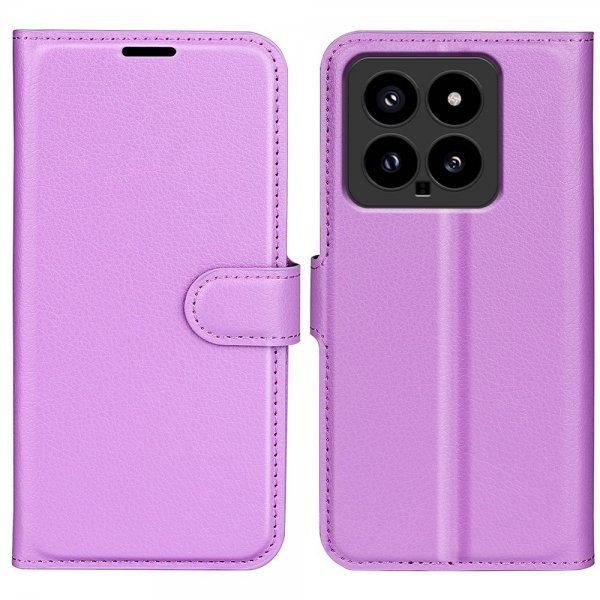 Xiaomi 14 Fodral Litchi Lila
