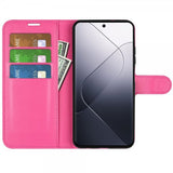 Xiaomi 14 Fodral Litchi Magenta