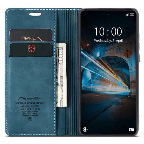 CaseMe Xiaomi 14 Fodral Retro Flip Blå