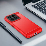 Xiaomi 14 Skal Borstad Kolfibertextur Röd