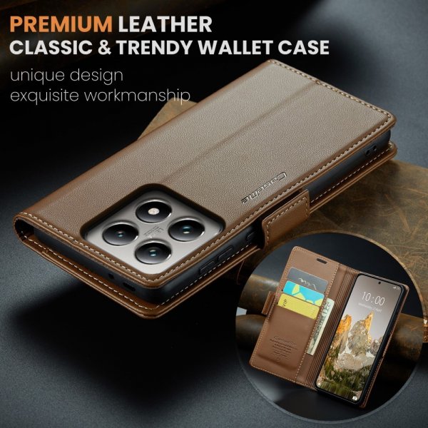 CaseMe Xiaomi 14T Fodral 023 Series Brun
