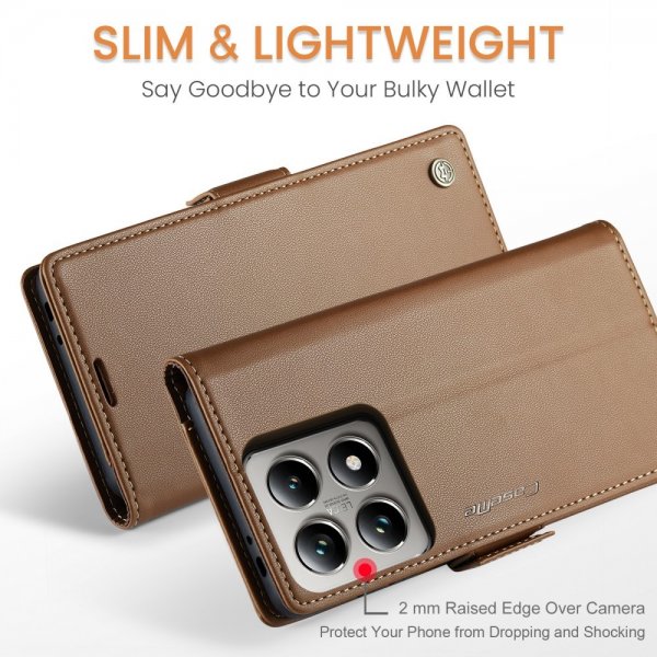 CaseMe Xiaomi 14T Fodral 023 Series Brun