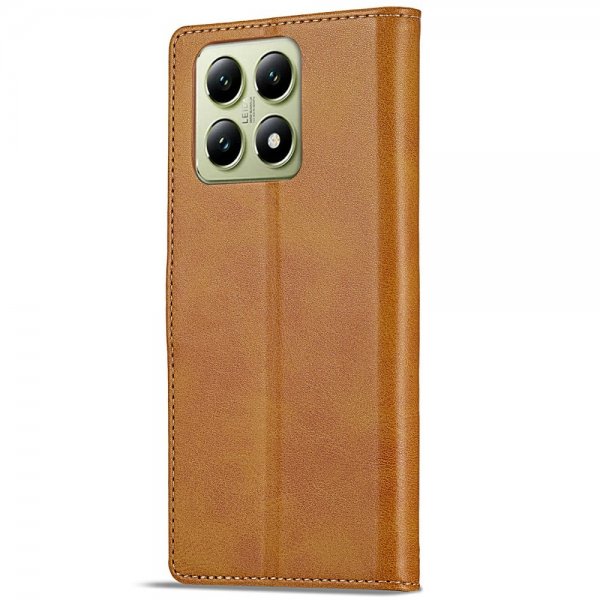 Lc.Imeeke Xiaomi 14T Fodral med Kortfack Stativfunktion Ljusbrun