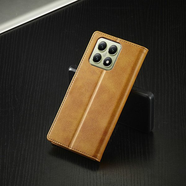 Lc.Imeeke Xiaomi 14T Fodral med Kortfack Stativfunktion Ljusbrun