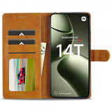 Lc.Imeeke Xiaomi 14T Fodral med Kortfack Stativfunktion Ljusbrun