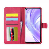 Lc.Imeeke Xiaomi Mi 11 Fodral med Kortfack Magenta
