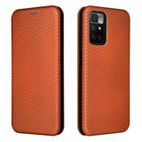 Xiaomi Redmi 10 Fodral Kolfibertextur Brun