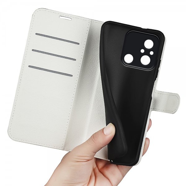 Xiaomi Redmi 12C Fodral Litchi Vit