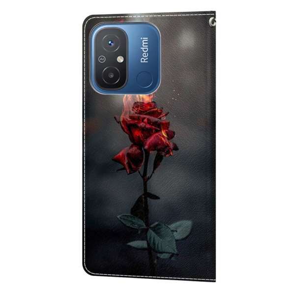 Xiaomi Redmi 12C Fodral Motiv Brinnande Ros
