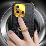 Xiaomi Redmi 12C Skal Krokodilmönster Finger Ring Grön