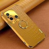 Xiaomi Redmi 12C Skal Krokodilmönster Finger Ring Gul