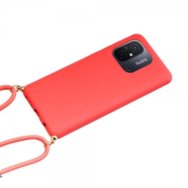 Xiaomi Redmi 12C Skal Vetestrå med Strap Röd