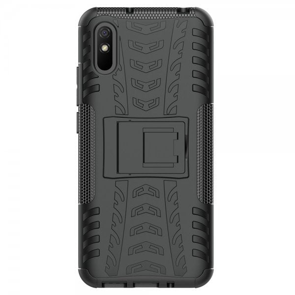 Xiaomi Redmi 9A Skal Däckmönster Stativfunktion Svart