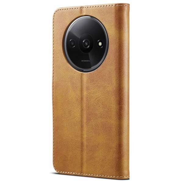 Lc.Imeeke Xiaomi Redmi A3 Fodral med Kortfack Stativfunktion Ljusbrun