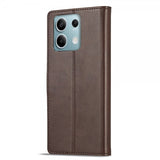Lc.Imeeke Xiaomi Redmi Note 13 5G Fodral med Kortfack Stativfunktion Brun