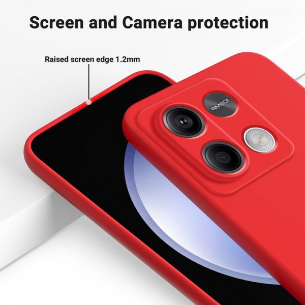 Xiaomi Redmi Note 13 5G Skal med Strap Silikon Röd