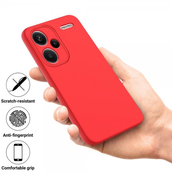 Xiaomi Redmi Note 13 Pro Plus 5G Skal med Strap Silikon Röd