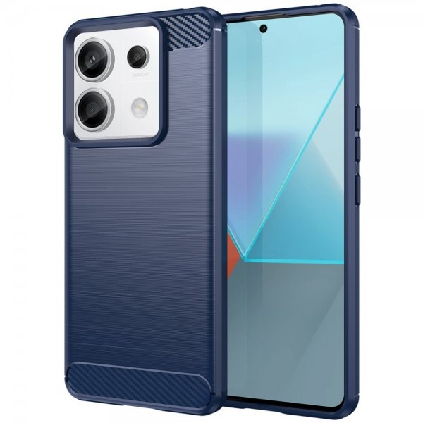 Xiaomi Redmi Note 13 Pro 5G Skal Borstad Kolfibertextur Blå