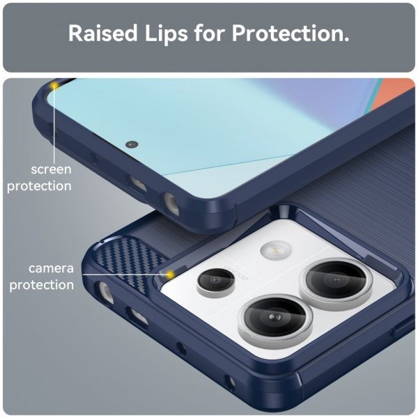 Xiaomi Redmi Note 13 Pro 5G Skal Borstad Kolfibertextur Blå