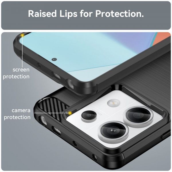 Xiaomi Redmi Note 13 Pro 5G Skal Borstad Kolfibertextur Svart
