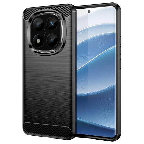 Xiaomi Redmi Note 14 Pro Plus 5G Skal Borstad Kolfibertextur Svart
