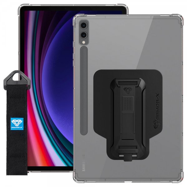 Armor-X Samsung Galaxy Tab S9 Plus Skal Corner Protection Case Hand Strap Kickstand X-Mount