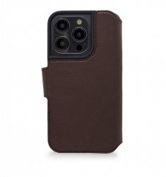 iPhone 14 Pro Max Fodral Leather Wallet Case Brun