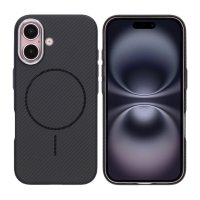 iPhone 16 Skal Kolfibermönster MagSafe Svart