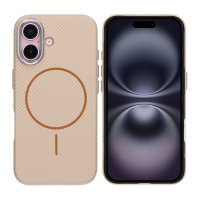 iPhone 16 Skal Kolfibermönster MagSafe Guld