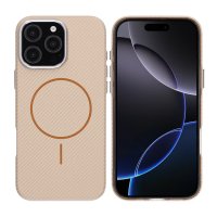 iPhone 16 Pro Max Skal Kolfibermönster MagSafe Guld