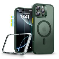 iPhone 16 Pro Max Skal och Skärmskydd Classic Pro MagSafe Set Grå