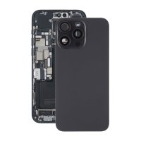 iPhone 15 Pro Max Baksida Glas med Magnet och Kameralins - Svart Titan
