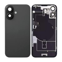 iPhone 16 Plus Baksida Glas med smådelar - Svart