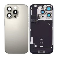 iPhone 16 Pro Baksida Glas med smådelar - Naturlig Titan