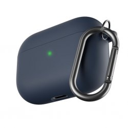 AirPods Pro Skal PodSkinz HyBridShell Series Keychain Case Midnattsblå