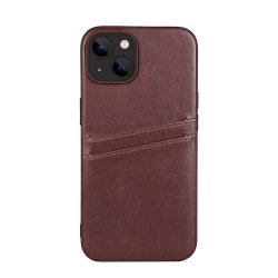 iPhone 13/iPhone 14 Skal Backcover with Card Slots Brun