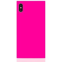iPhone Xs Max Skal Square Case Neon Rosa