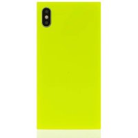 iPhone Xs Max Skal Square Case Neon Gul