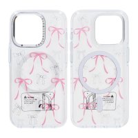 iPhone 15 Pro Skal Mönster MagSafe Rosett