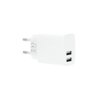 Laddare 2xUSB-A 3.4A Vit