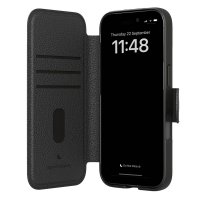 iPhone 15 Fodral Cirkulärt Plånboksfodral Svart