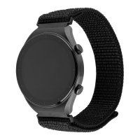 Samsung Galaxy Watch 20mm Armband Nylon Sporty Strap Svart