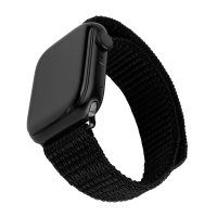 Apple Watch 44/45/46mm Armband Nylon Sporty Strap Svart