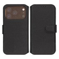 iPhone 17 Pro Fodral Äkta Läder Svart