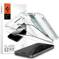 iPhone 15 Skärmskydd GLAS.tR EZ Fit FC Svart 2-pack
