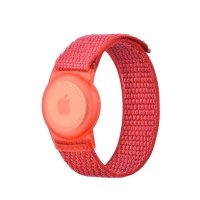 AirTag Armband Nylon Röd