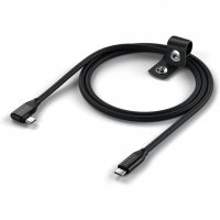 Vinklad Data- och laddningskabel USB-C 1m Svart