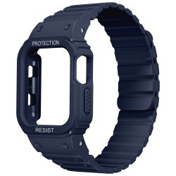 Apple Watch 40/41mm Armband med Skal Silikon Magnetstänging Blå