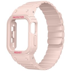 Apple Watch 40/41mm Armband med Skal Silikon Magnetstänging Rosa