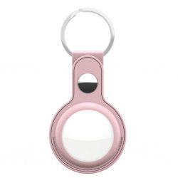 AirTag Hållare Läder Rosa